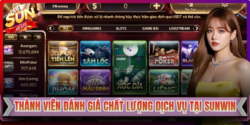 Thành viên đánh giá chất lượng dịch vụ tại Sunwin